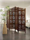 UA URBAN ART Wooden Room Partition Divider Screen – 4 Panel Traditional Handicraft Room Divider (Brown, 185 cm Height)