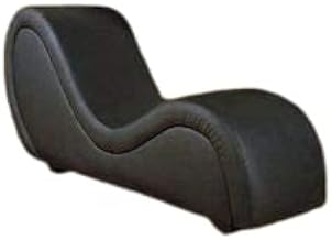 Leatherate Tantric Chaise Loung Chair for Yoga Sofa Modern Lounge Relaxing Chaise Lounge Chair, loveseats and chaises with Cushion (Black)