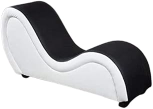 Leatherate Tantric Chaise Loung Chair for Yoga Sofa Modern Lounge Relaxing Chaise Lounge Chair, loveseats and chaises with Cushion (Black)