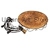 Wood & Wrought Iron Patio Furniture Set Garden & Outdoor/Indoor Furniture (Set of 3) - Brown & Black