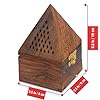 Wooden Decorative Loban Daan/Incense Sticks Holder for Mandir & Pooja Room/Wooden Pyramid Shape Box for Home Fragrance Stand Holder, Agarbatti & Dhoop Daan