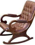 Store Wooden Rocking Chair Ergonomic Relaxing Chair Armchair Swing Chair Standard Cushioned Rocking Chair(Dark Blue, LxWxH- 89x125x67)