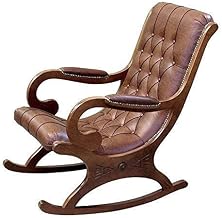 Store Wooden Rocking Chair Ergonomic Relaxing Chair Armchair Swing Chair Standard Cushioned Rocking Chair(Dark Blue, LxWxH- 89x125x67)