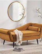 Designer 2-Seater Settee Diwan Couch Chaise Lounge for Home Chesterfield Lounger Sofa for Living Room Office (Green)