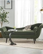 Designer 2-Seater Settee Diwan Couch Chaise Lounge for Home Chesterfield Lounger Sofa for Living Room Office (Green)