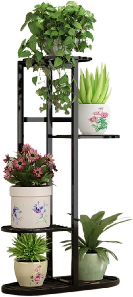 Flower Rack Multi-storey Indoor Planter Stand 5 Tier Plant Stand Holder, Wrought Iron Flower Shelf Multi-Layer Home Indoor & Outdoor Balcony Plant Stand Living Room Floor Flower Pot Stand