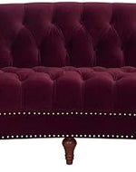Classic Wooden 3-Seater Chesterfield Sofa with Rolled Armrests for Elegant Living Rooms(Size-70D x 190W x 80H, Color-Pink)