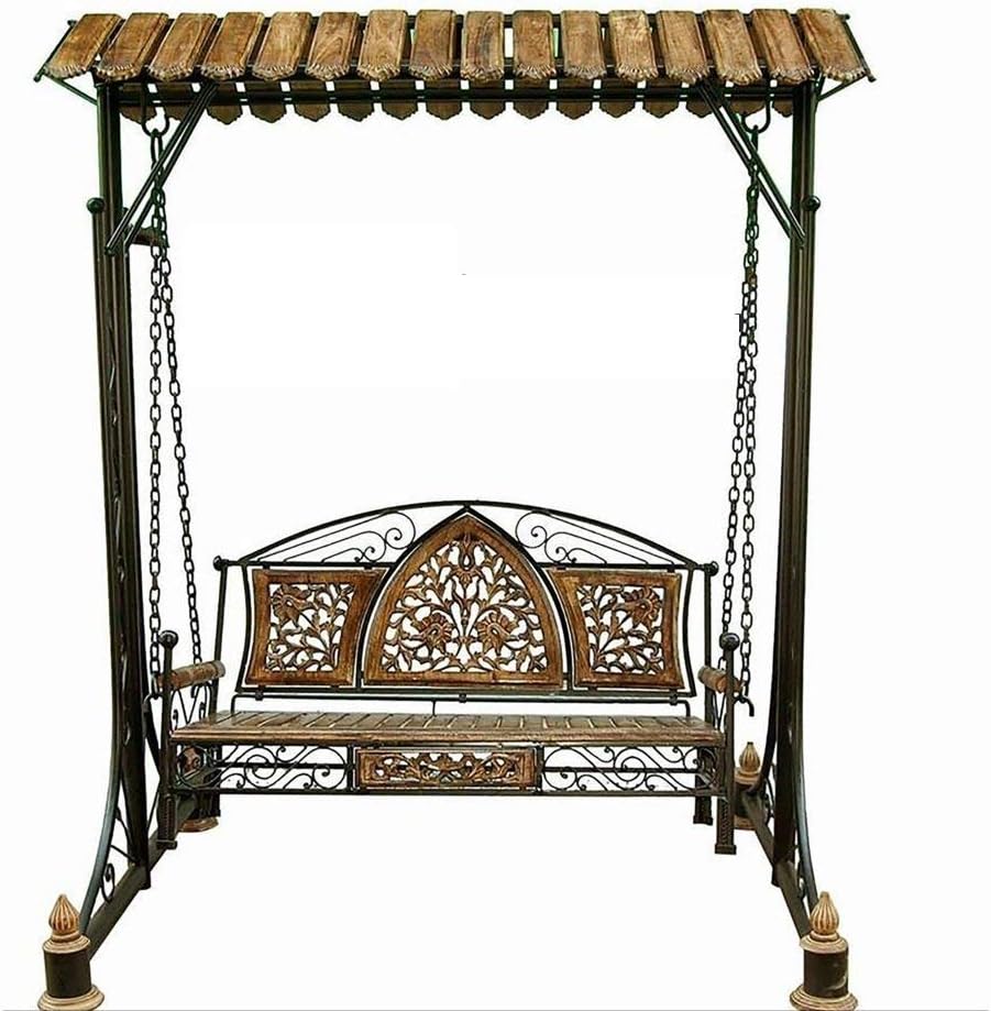 Solid Wood & Iron Garden,Balcony Swing, Jhula, Cradle
