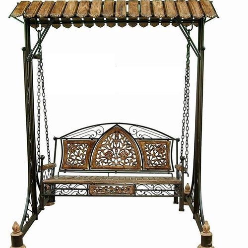 Solid Wood & Iron Garden,Balcony Swing, Jhula, Cradle
