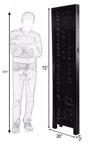 UA URBAN ART Wooden Room Partition Divider Screen – 4 Panel Traditional Handicraft Room Divider (Brown, 185 cm Height)