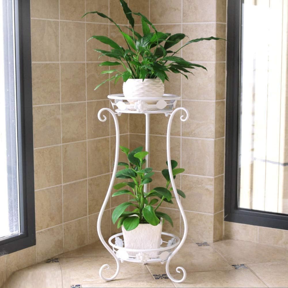 Plant Stand Flower Pot Stand for Balcony Living Room Outdoor Indoor Plants Plant Holder Home Decor Item (Planter Style, White) (White)