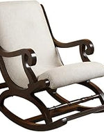 Store Wooden Rocking Chair Ergonomic Chair Relaxing Chair Armchair Swing Chair Standard Cushioned Rocking Chair (Orange, LxWxH- 89x125x67)
