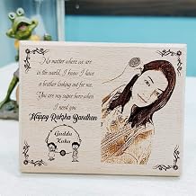 Customised Wooden Photo Frame with Engraved Photo & Message Tabletop, Rectangular photo Plaque best Gift for Valentine, Birthday, Anniversay and Farewell, (Pack of 1, 4X6 Inches)