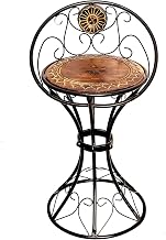 Store Wood & Wrought Iron Chair/Bar Chair/Bar Stool/Stool For Counter Home/Office Restaurent Decoration (22 Inches Height), Black