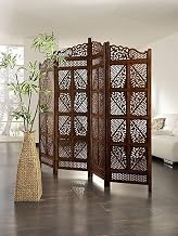 Urban Art Store Wooden Room Partition Divider Screen || Room Divider Traditional Handicrafts || Brown 53 x 13 x 185 cms (4 Panel)