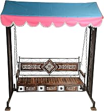 Store Iron 3 Seater Swing Jhula for Adult Indoor Outdoor Swing jhula for Home & Garden 3 Seater with Canopy Roof & Stands Weght Capacity 400kg+