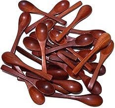 Wooden Masala Spoon Set of 12 | Small Wooden Spice Spoons for Masala Containers, Pickle Jars & Condiment Jars | Handmade Natural Wood Measuring Spoon | Kitchen & Dining Use