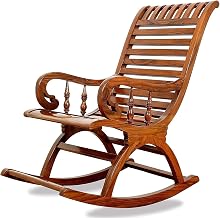 Store Wooden Rocking Chair Ergonomic Swing Chair for Adult Living Room Balcony for Home Office (Brown, Standard)