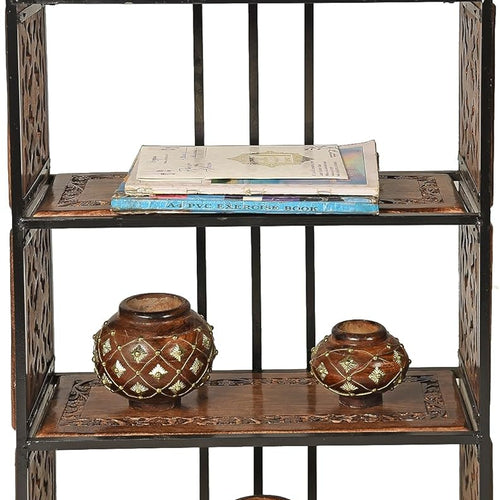 Urban Art Store Floor Standing Book Shelf Display Storage Rack for Home Office Wood & Iron