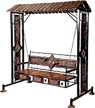 Urban Art Store Swing Jhula Chair, Hammock, Outdoor - 3 Seater Solid Wood & Iron Swing Jhoola Swing Jhula, Hammock Jhula, Cradle for Relaxing Outdoor Seating